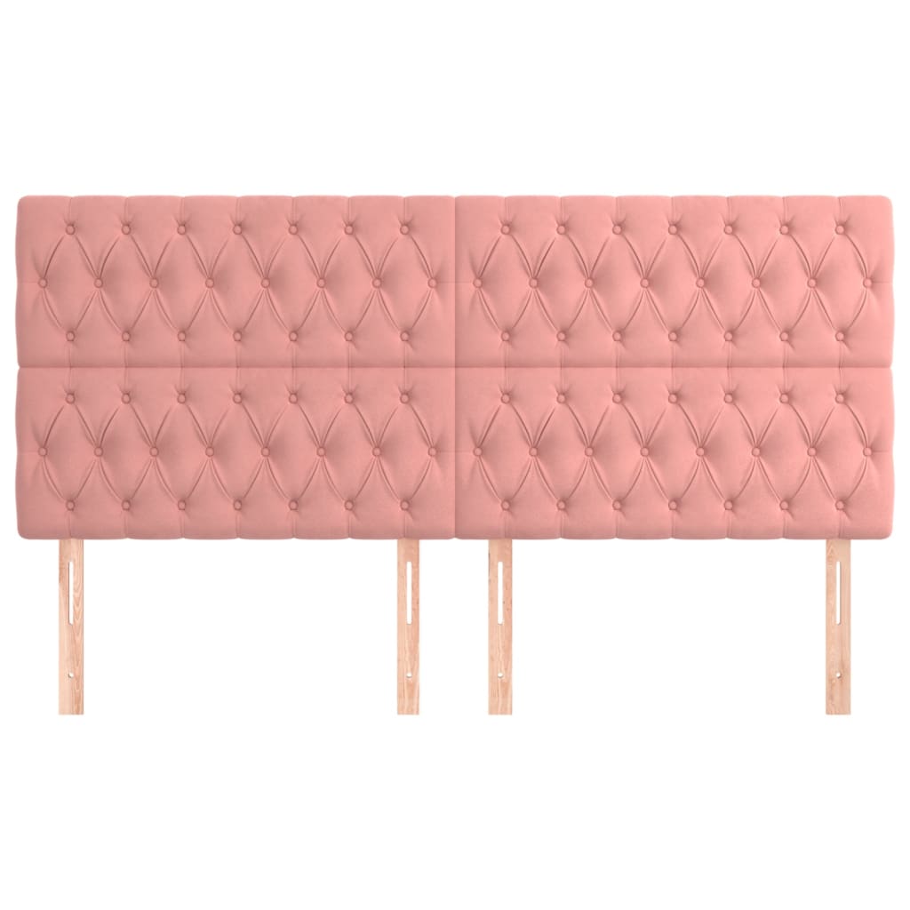 Têtes de lit 4 pcs Rose 100x7x78/88 cm Velours - XIOS