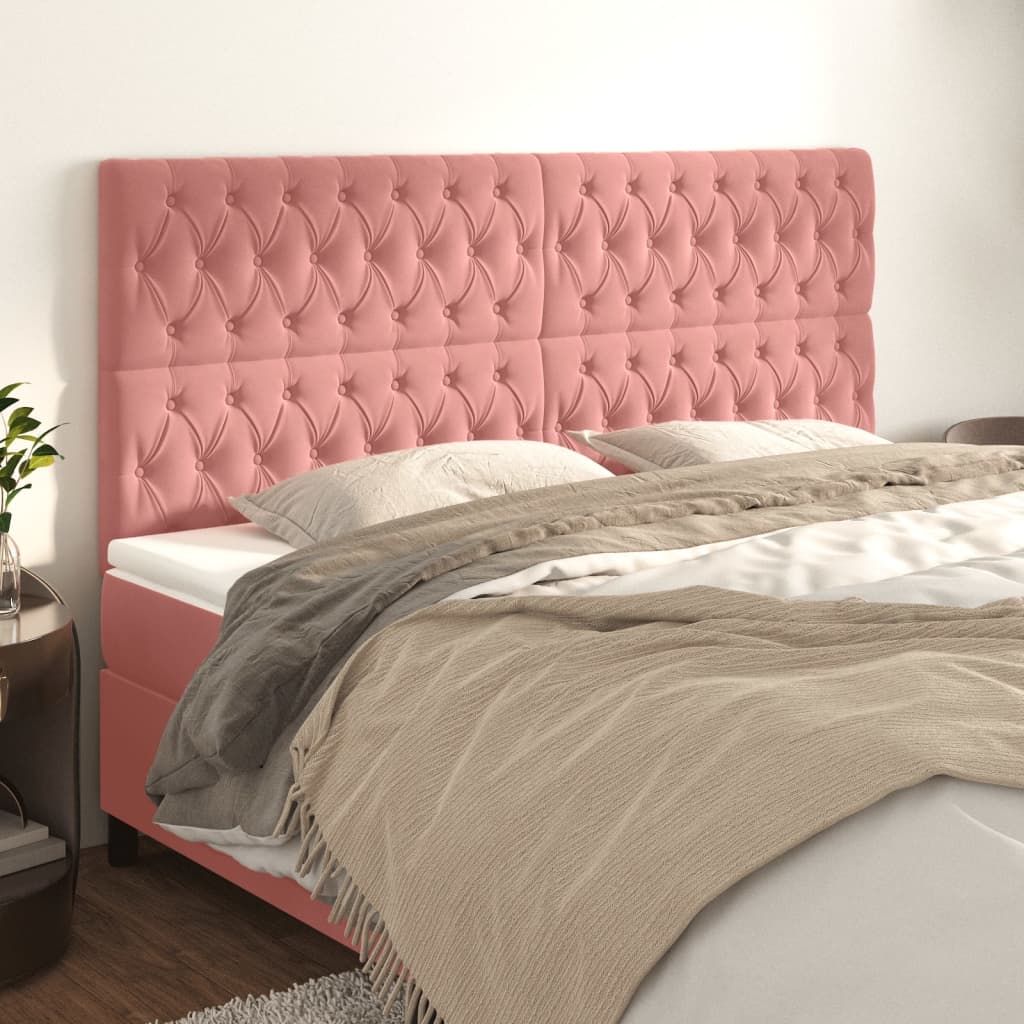 Têtes de lit 4 pcs Rose 100x7x78/88 cm Velours - XIOS