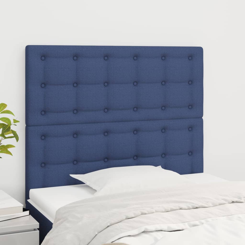 Têtes de lit 2 pcs Bleu 90x5x78/88 cm Tissu - XIOS