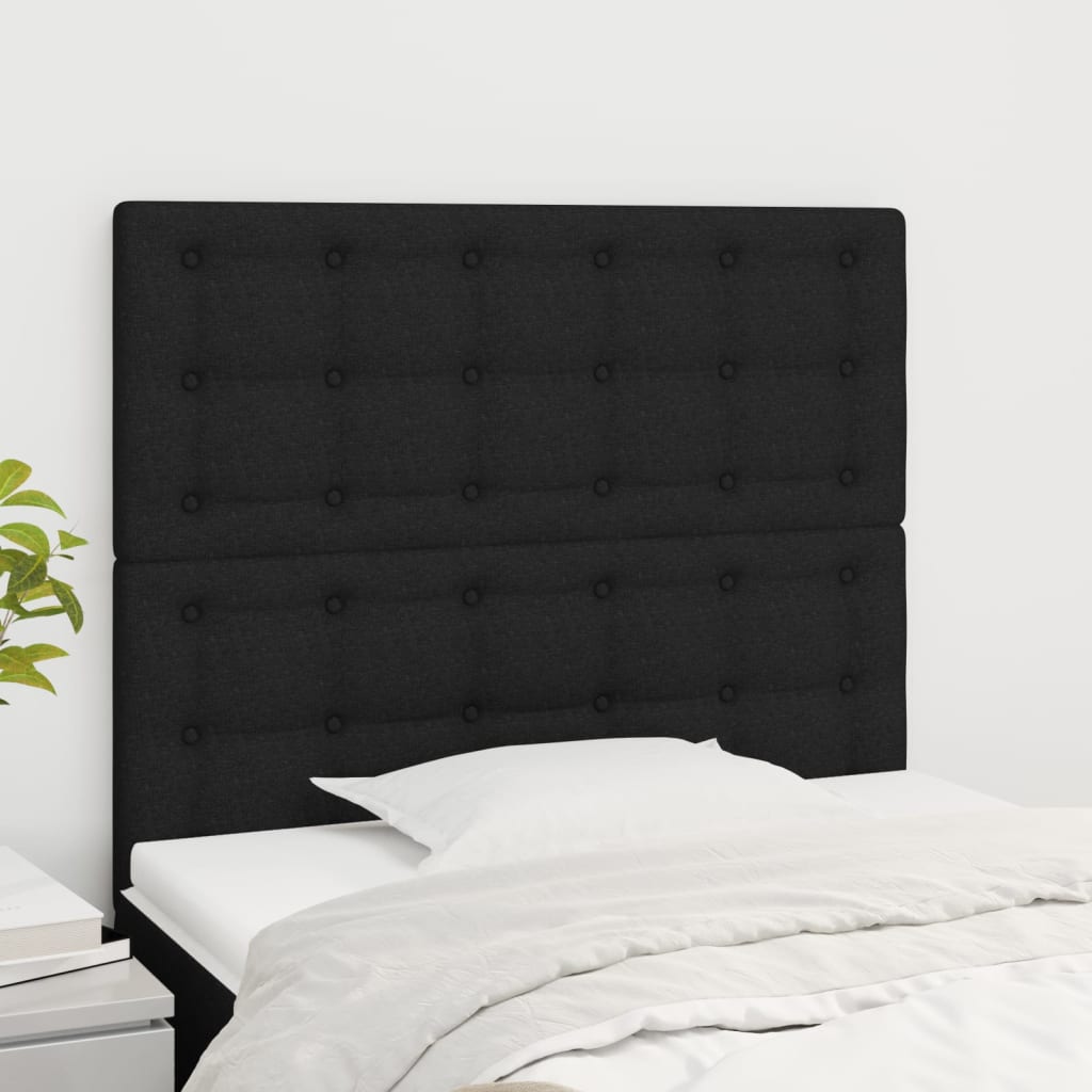 Têtes de lit 2 pcs Noir 100x5x78/88 cm Tissu - XIOS
