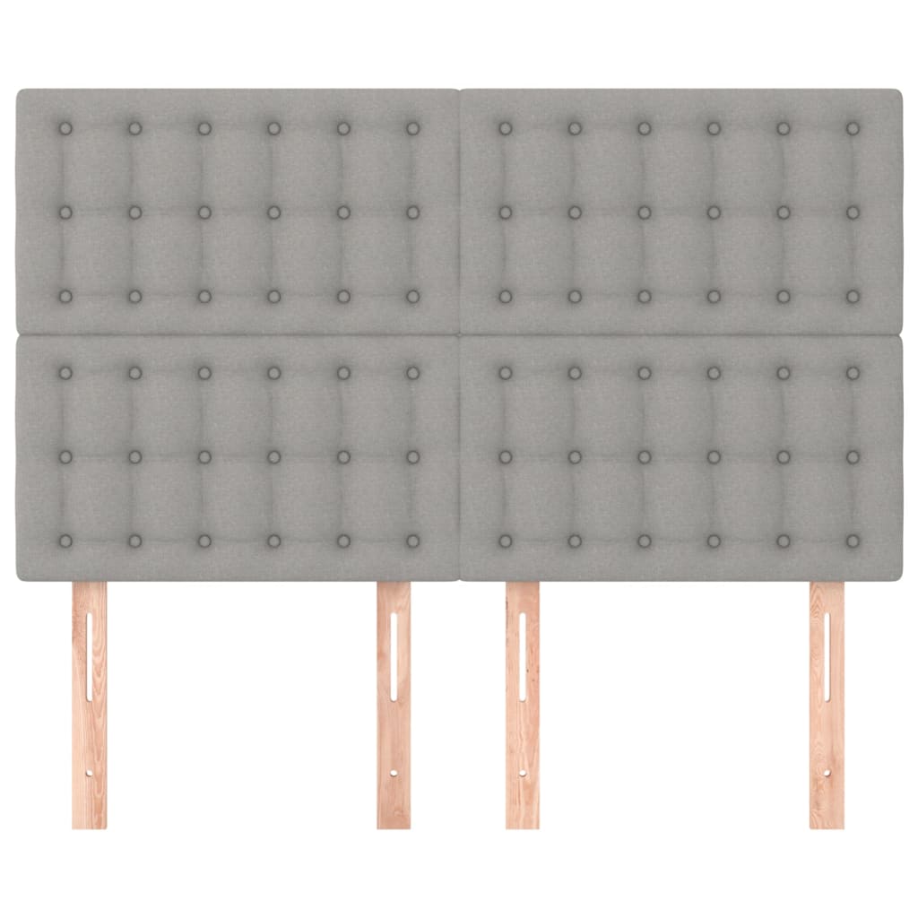 Têtes de lit 4 pcs Gris clair 72x5x78/88 cm Tissu - XIOS