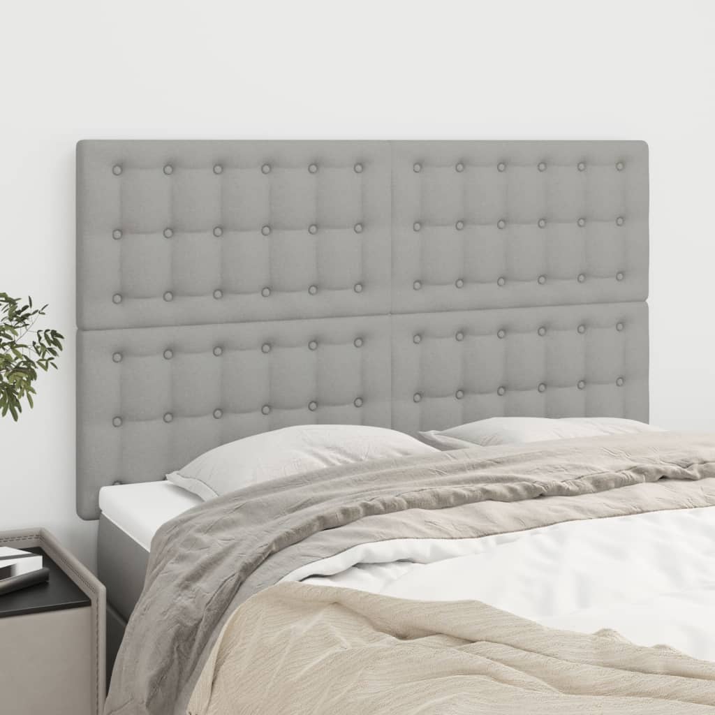 Têtes de lit 4 pcs Gris clair 72x5x78/88 cm Tissu - XIOS