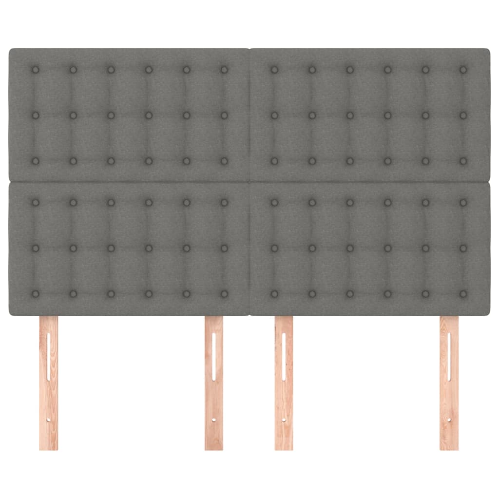 Têtes de lit 4 pcs Gris foncé 72x5x78/88 cm Tissu - XIOS