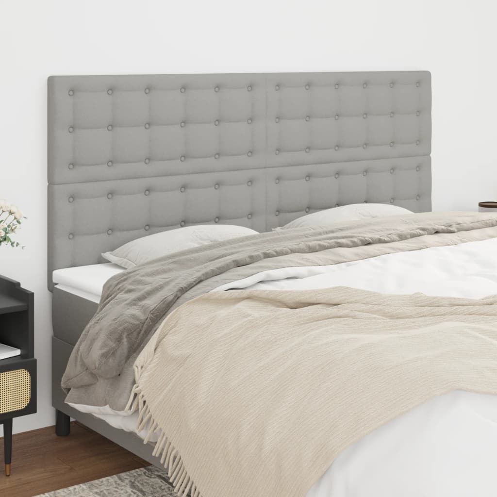 Têtes de lit 4 pcs Gris clair 80x5x78/88 cm Tissu - XIOS
