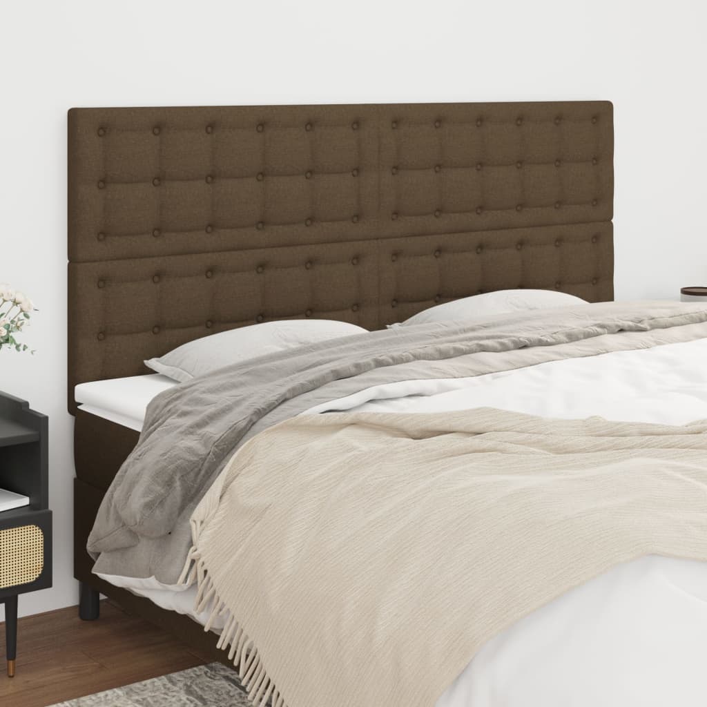 Tête de lit marron foncé 180 x 5 x 118/128 cm Tissu - XIOS
