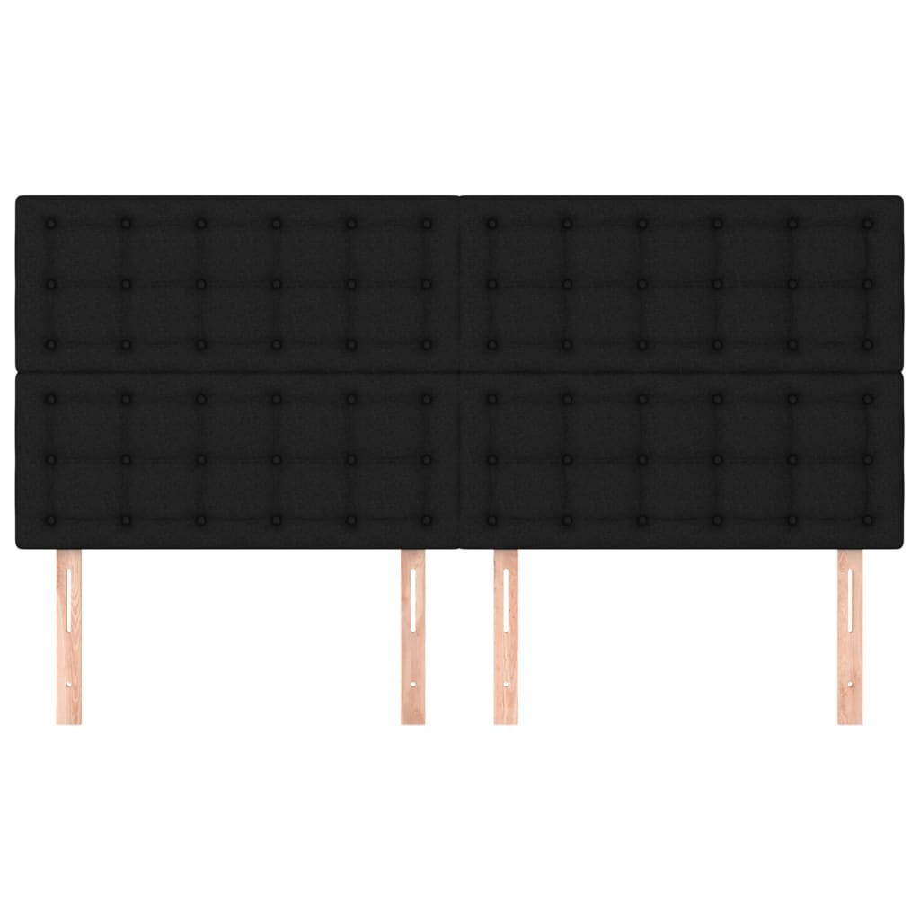 Têtes de lit 4 pcs Noir 100x5x78/88 cm Tissu - XIOS