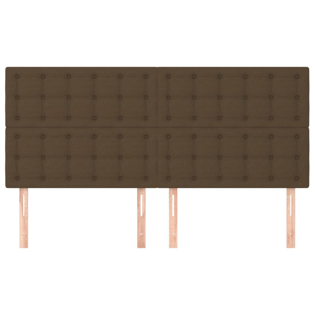 Têtes de lit 4 pcs Marron foncé 100x5x78/88 cm Tissu - XIOS