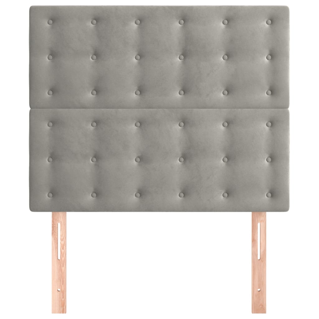 Têtes de lit 2 pcs Gris clair 80x5x78/88 cm Velours - XIOS