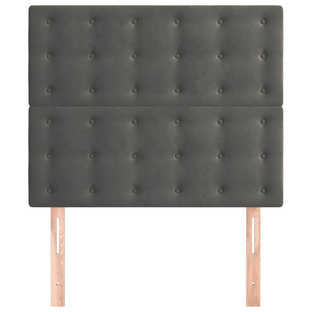 Têtes de lit 2 pcs Gris foncé 80x5x78/88 cm Velours - XIOS