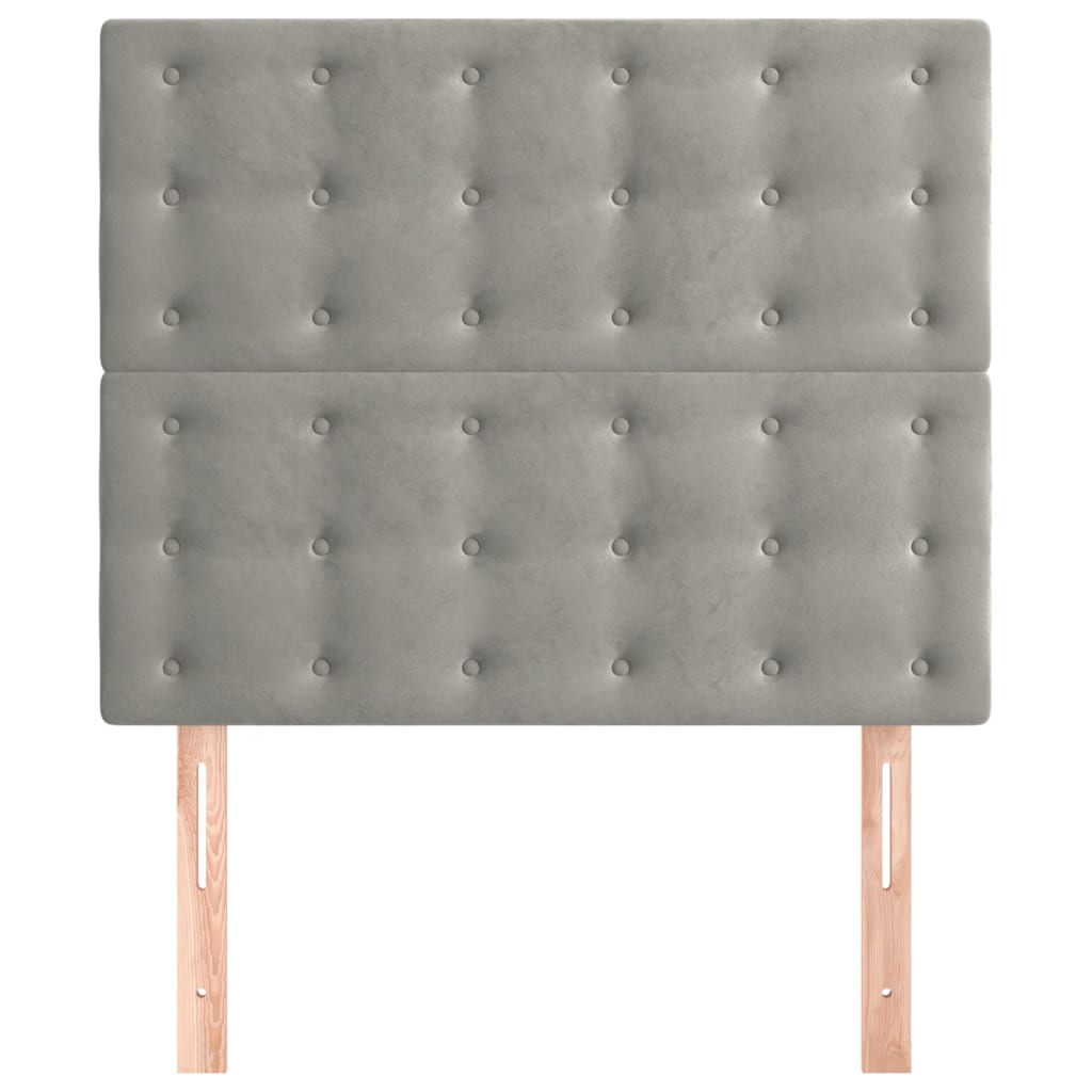 Têtes de lit 2 pcs Gris clair 90x5x78/88 cm Velours - XIOS