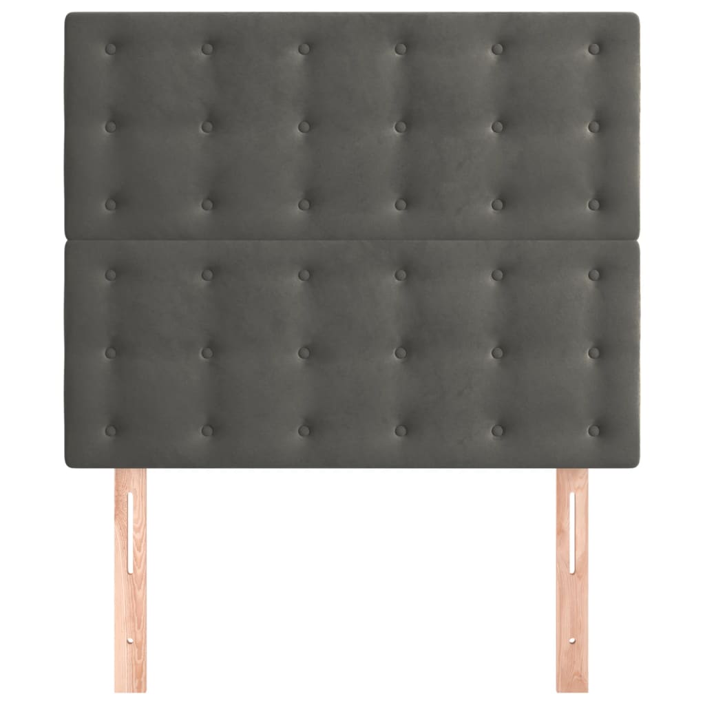 Têtes de lit 2 pcs Gris foncé 90x5x78/88 cm Velours - XIOS