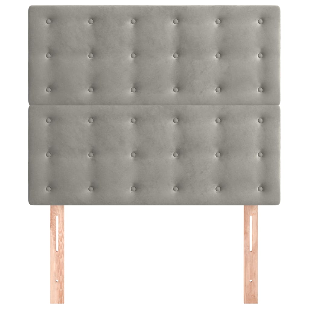 Têtes de lit 2 pcs Gris clair 100x5x78/88 cm Velours - XIOS