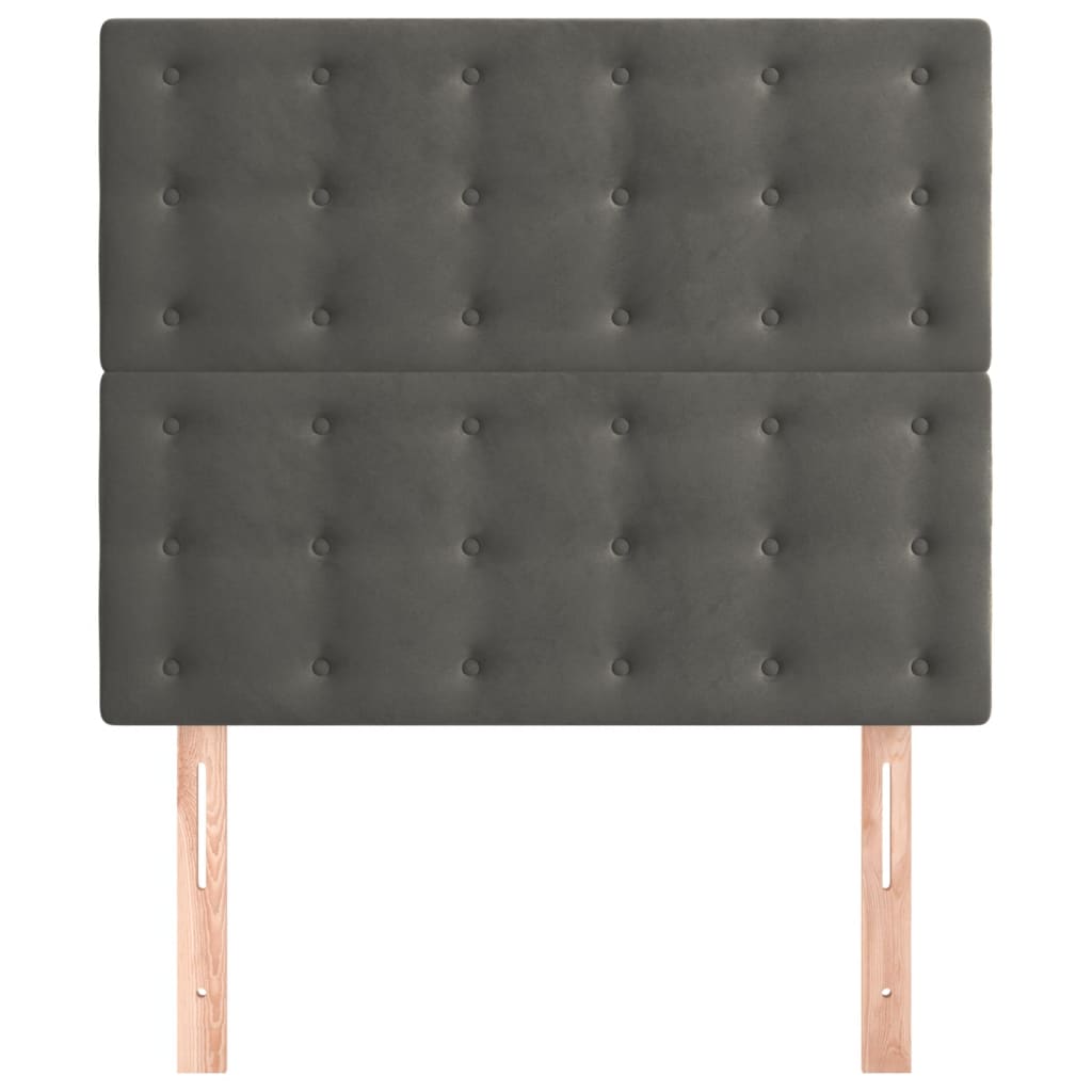 Têtes de lit 2 pcs Gris foncé 100x5x78/88 cm Velours - XIOS