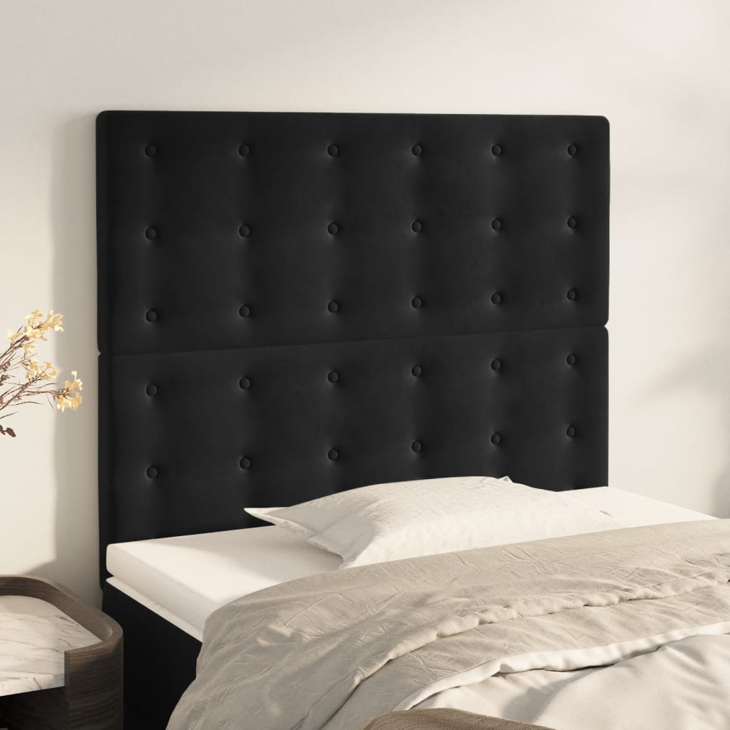 Têtes de lit 2 pcs Noir 100x5x78/88 cm Velours - XIOS