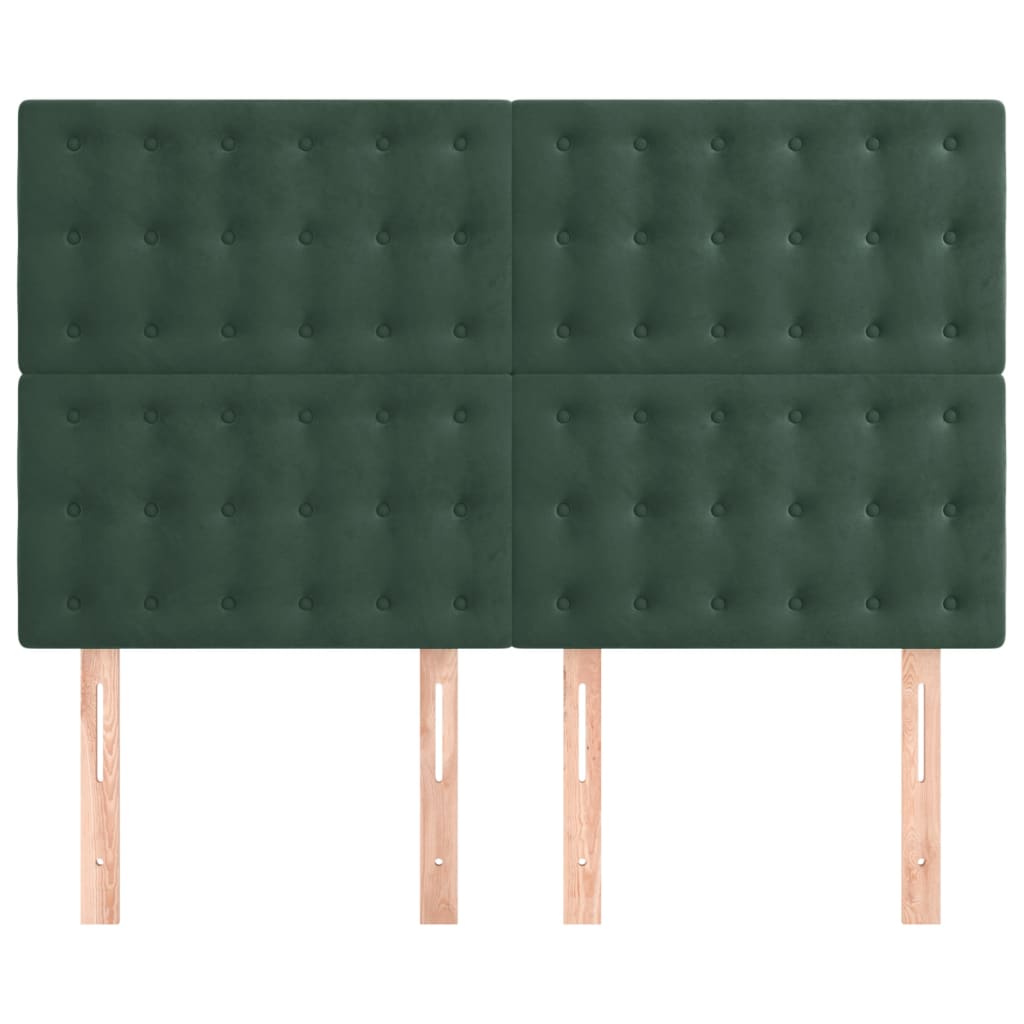 Têtes de lit 4 pcs Vert foncé 72x5x78/88 cm Velours - XIOS