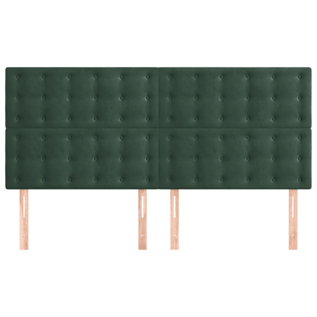 Têtes de lit 4 pcs Vert foncé 80x5x78/88 cm Velours - XIOS