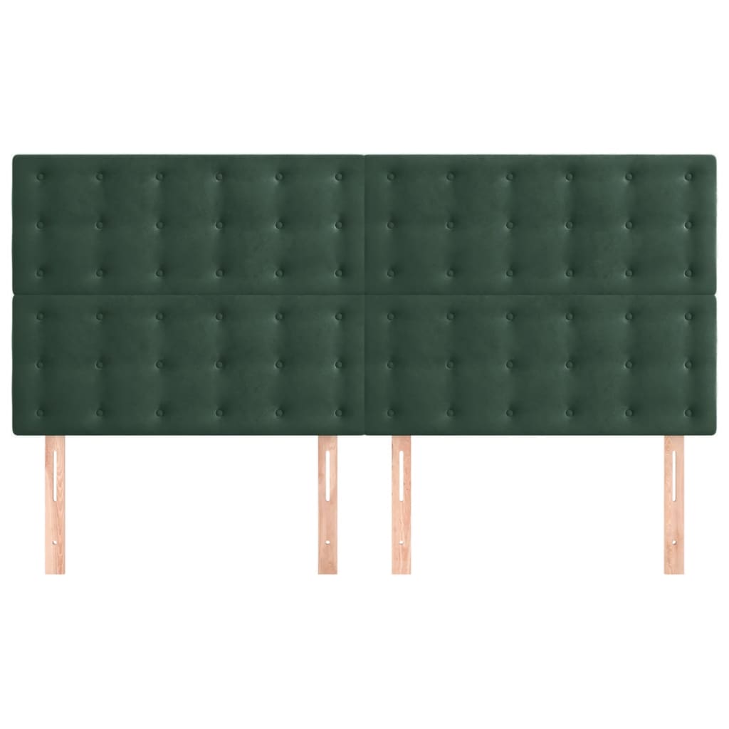 Têtes de lit 4 pcs Vert foncé 90x5x78/88 cm Velours - XIOS