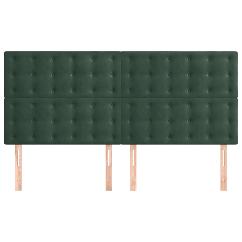 Têtes de lit 4 pcs Vert foncé 100x5x78/88 cm Velours - XIOS