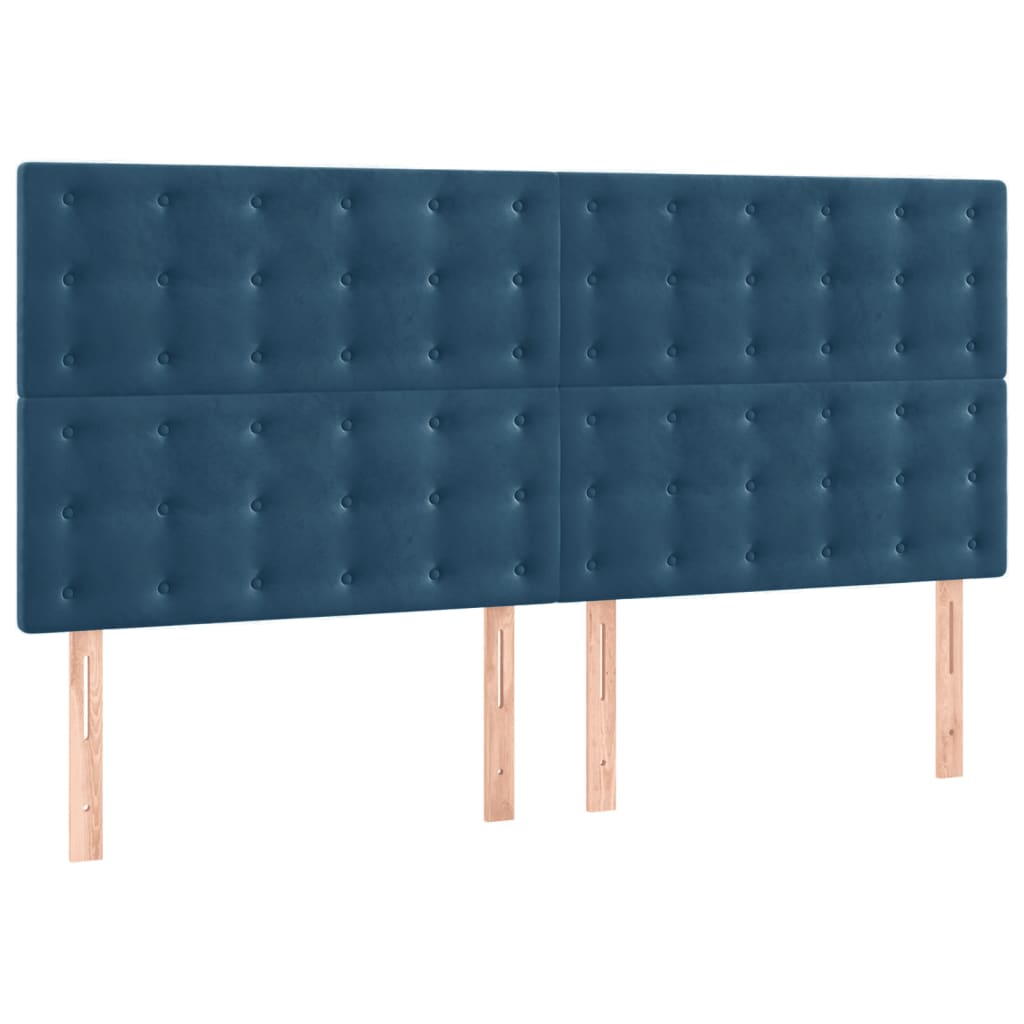 Têtes de lit 4 pcs Bleu foncé 100x5x78/88 cm Velours - XIOS
