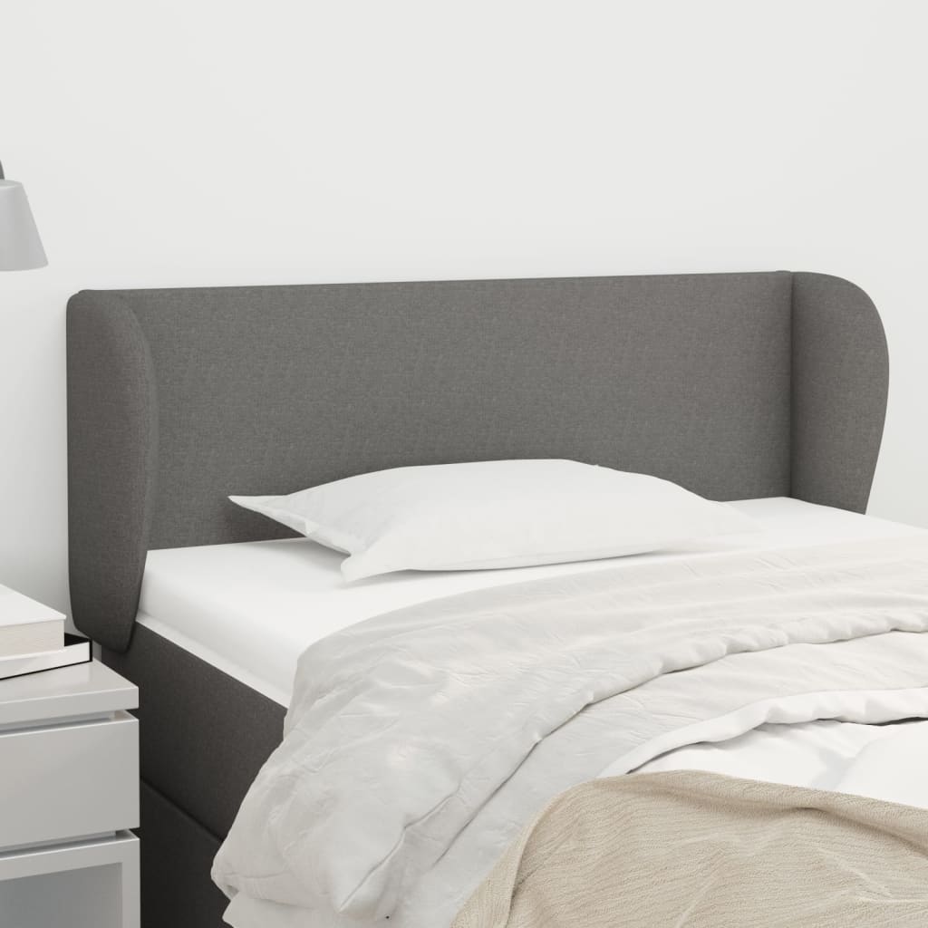 Tête de lit avec oreilles Gris foncé 93x23x78/88 cm Tissu - XIOS