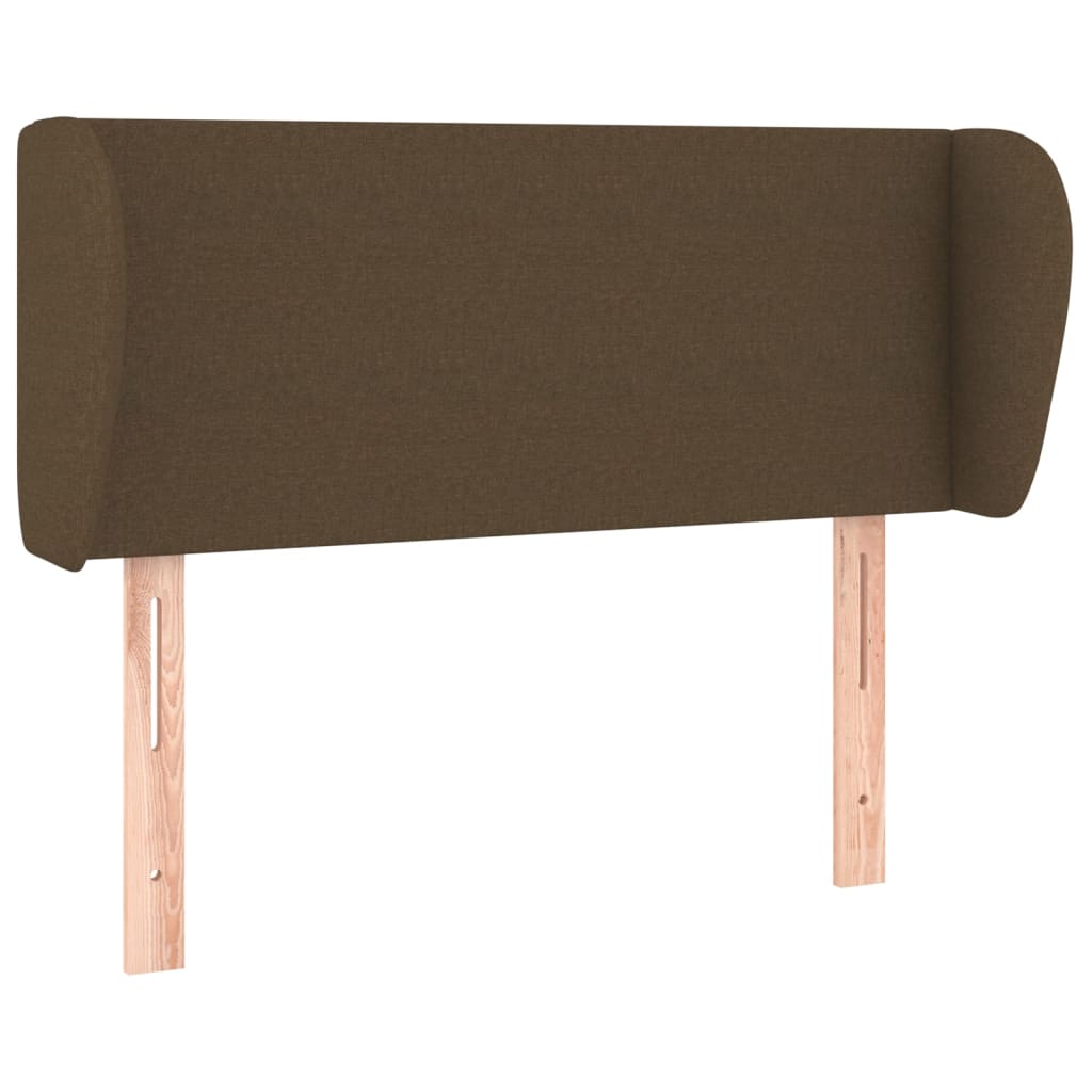 Tête de lit avec oreilles Marron foncé 103x23x78/88 cm Tissu Têtes et pieds de lit vidaXL