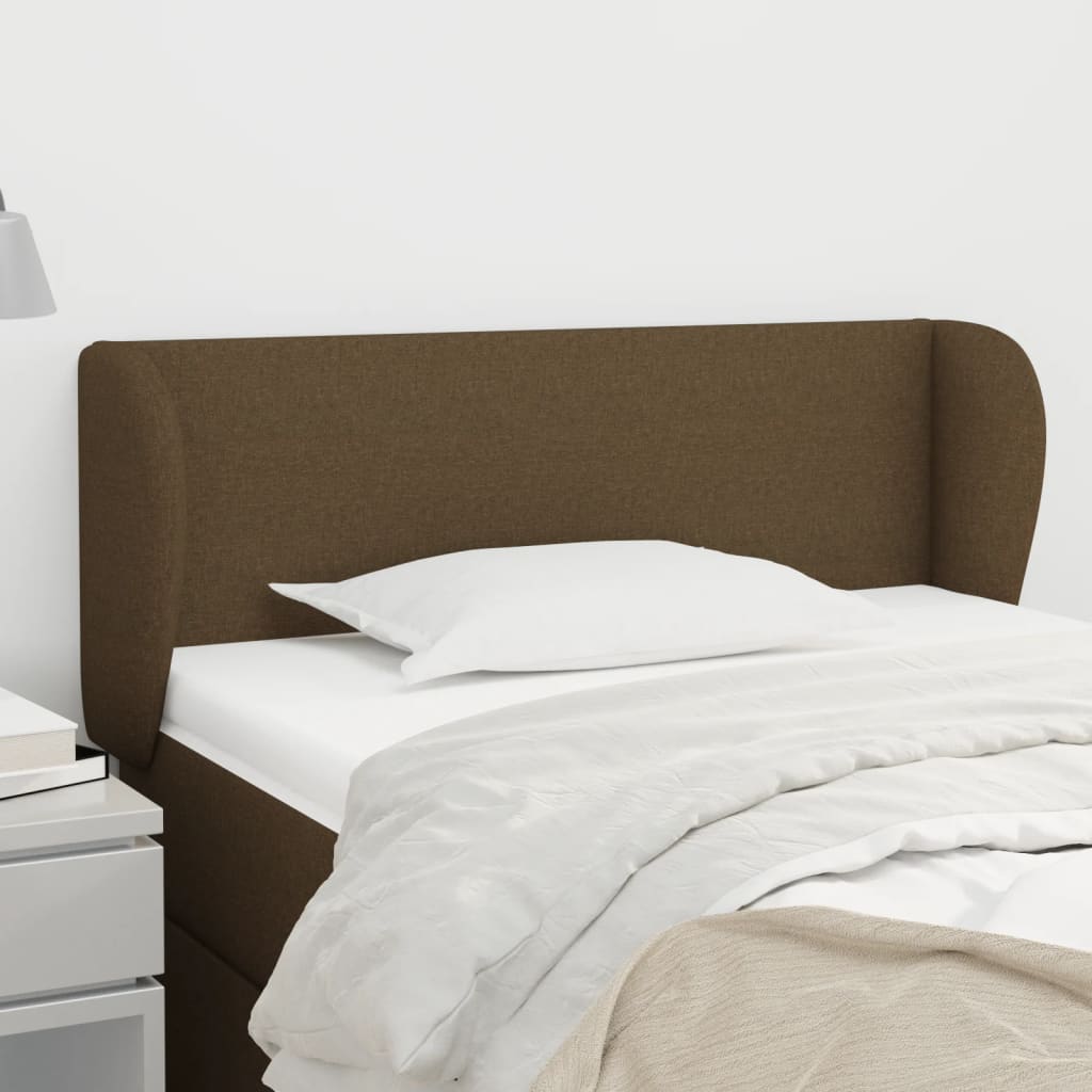 Tête de lit avec oreilles Marron foncé 103x23x78/88 cm Tissu Têtes et pieds de lit vidaXL