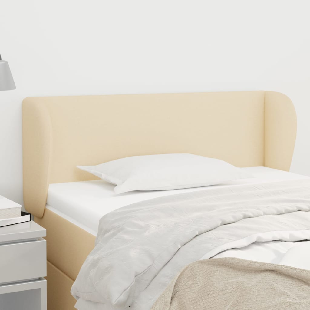 Tête de lit avec oreilles Crème 103x23x78/88 cm Tissu - XIOS