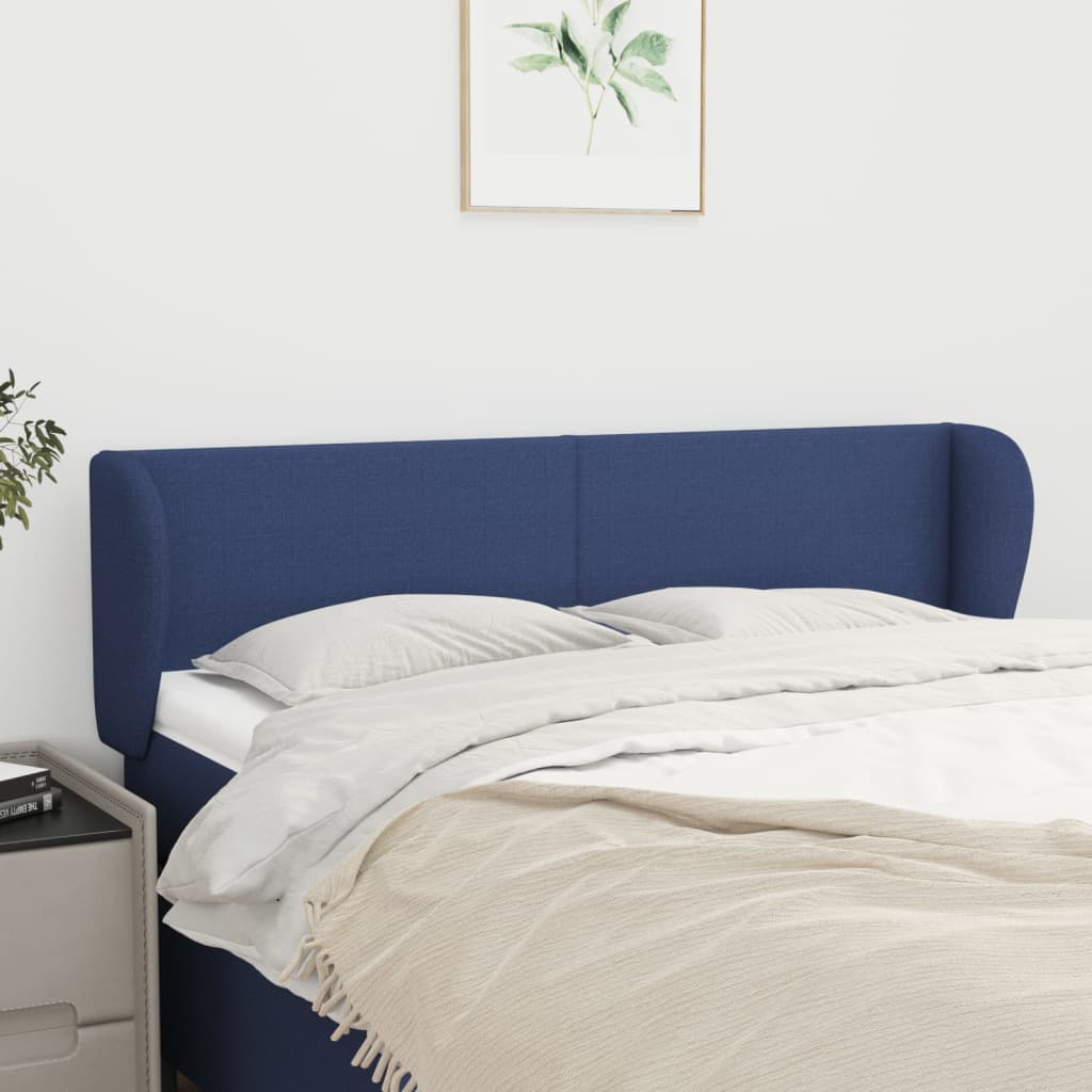 Tête de lit avec oreilles Bleu 147x23x78/88 cm Tissu - XIOS
