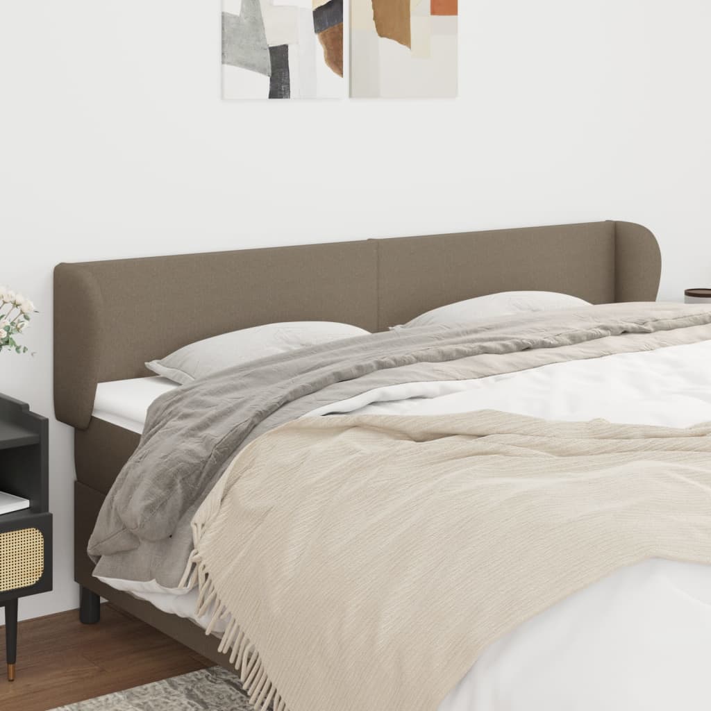 Tête de lit avec oreilles Taupe 163x23x78/88 cm Tissu Têtes et pieds de lit vidaXL