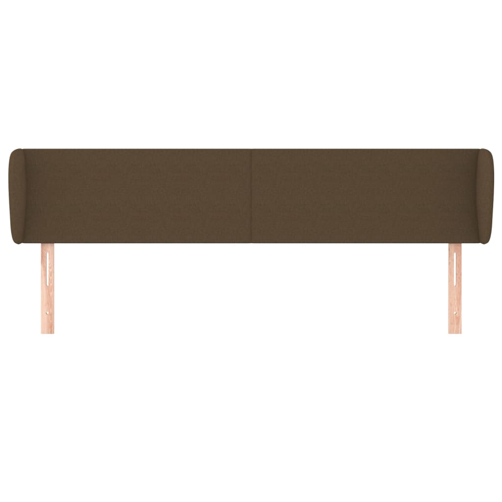 Tête de lit avec oreilles Marron foncé 203x23x78/88 cm Tissu - XIOS