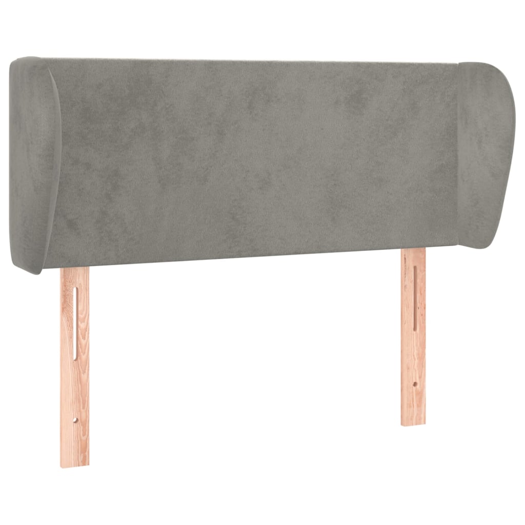 Tête de lit avec oreilles Gris clair 83x23x78/88 cm Velours - XIOS