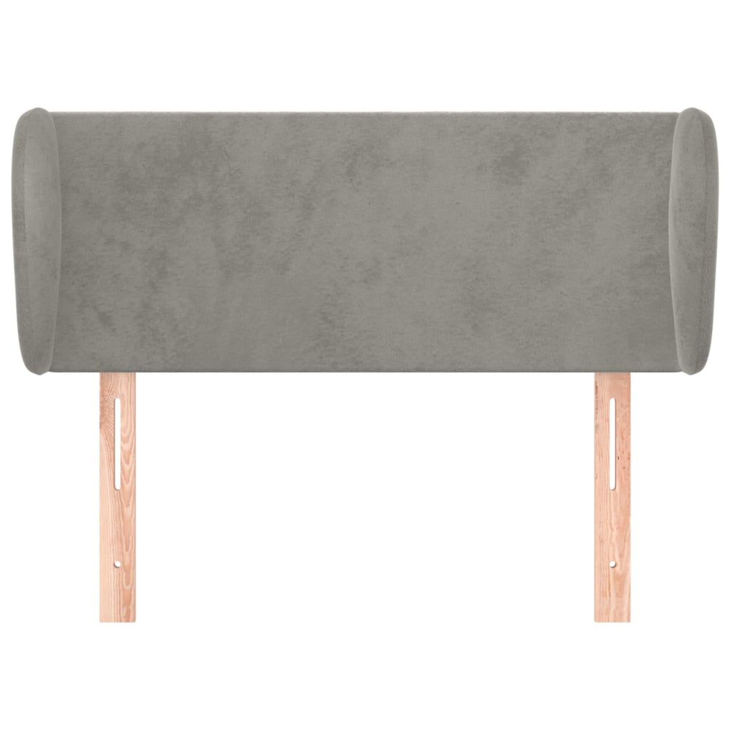 Tête de lit avec oreilles Gris clair 83x23x78/88 cm Velours - XIOS