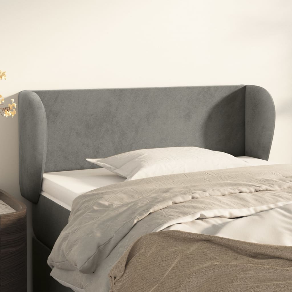 Tête de lit avec oreilles Gris clair 83x23x78/88 cm Velours - XIOS