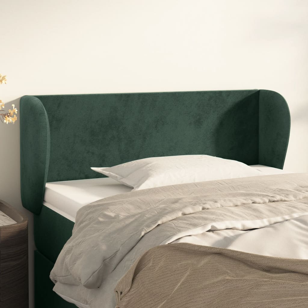 Tête de lit avec oreilles Vert foncé 83x23x78/88 cm Velours - XIOS