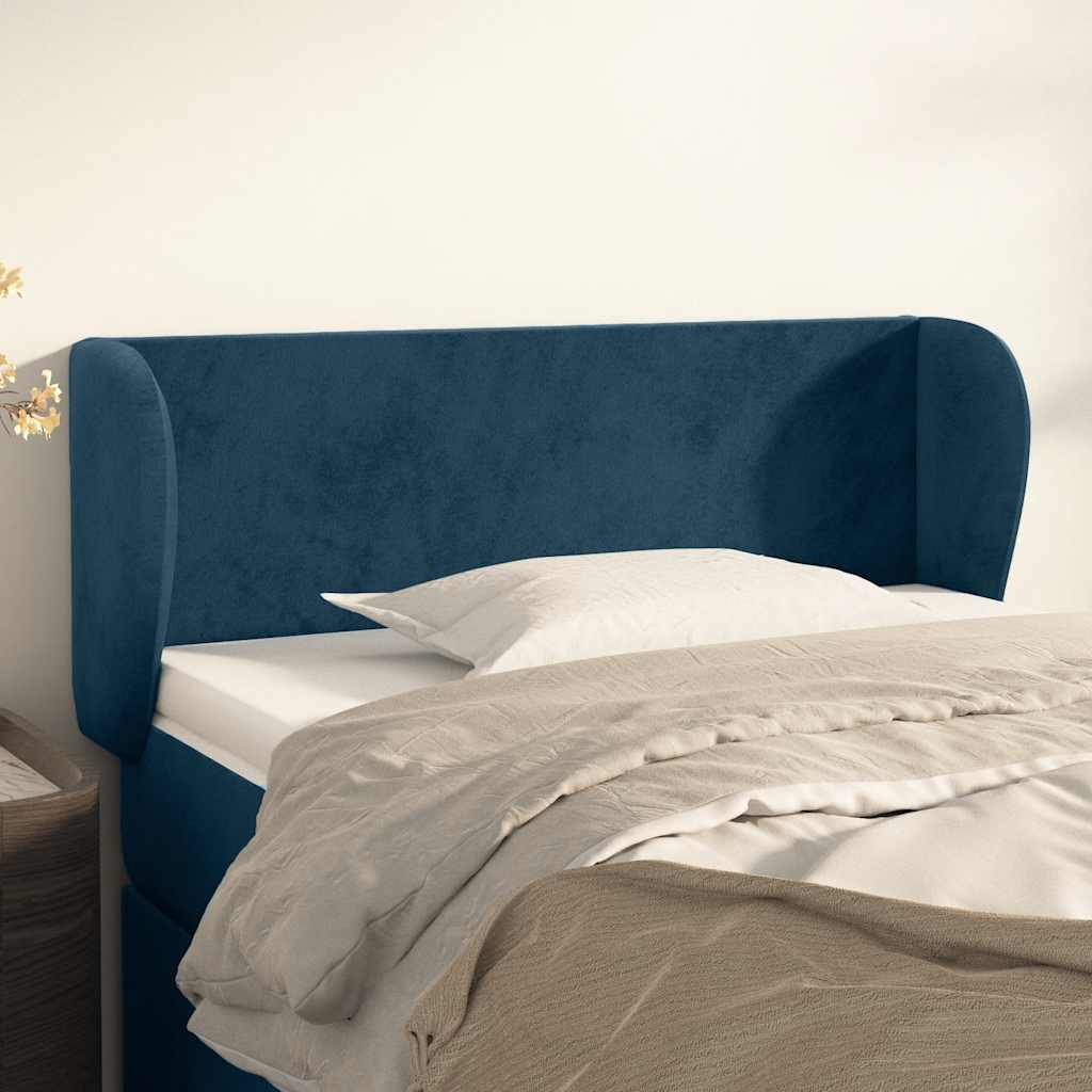 Tête de lit avec oreilles Bleu foncé 93x23x78/88 cm Velours - XIOS