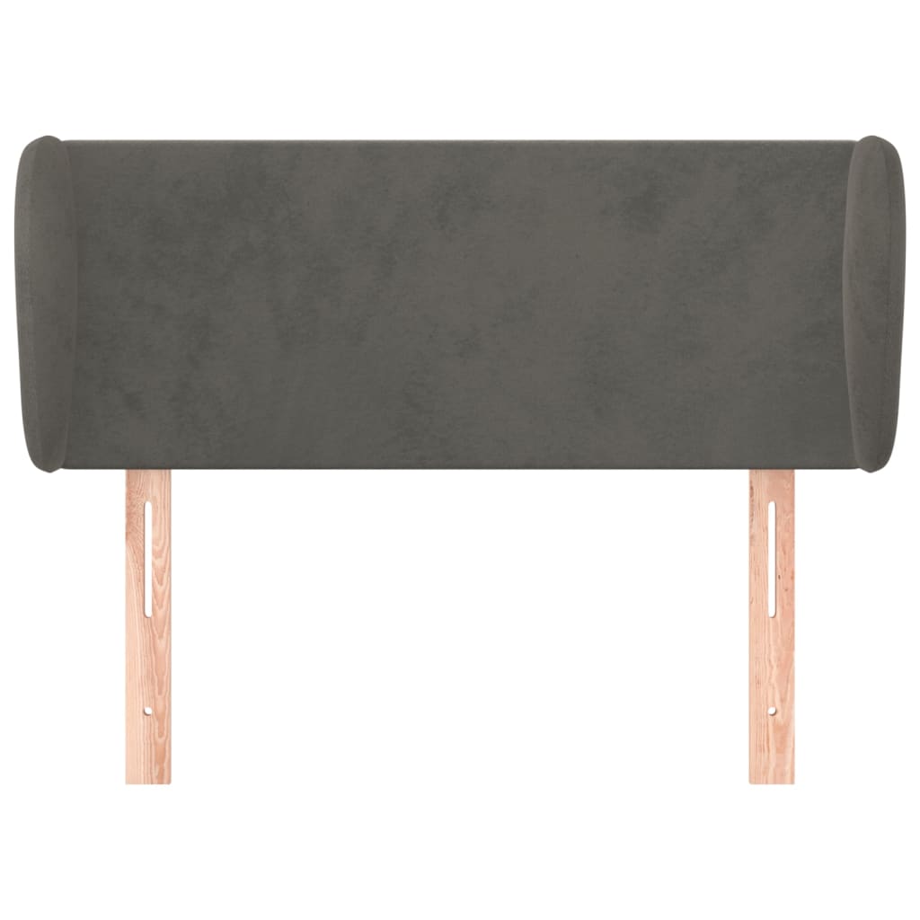 Tête de lit avec oreilles Gris foncé 103x23x78/88 cm Velours - XIOS