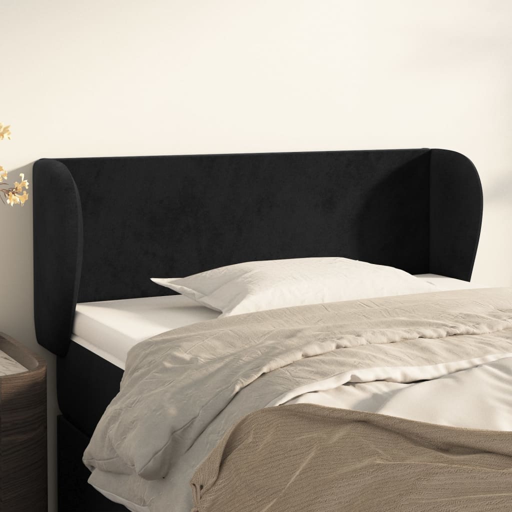 Tête de lit avec oreilles Noir 103x23x78/88 cm Velours - XIOS