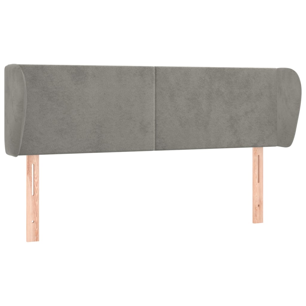 Tête de lit avec oreilles Gris clair 147x23x78/88 cm Velours - XIOS