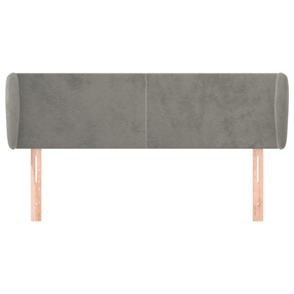 Tête de lit avec oreilles Gris clair 147x23x78/88 cm Velours - XIOS