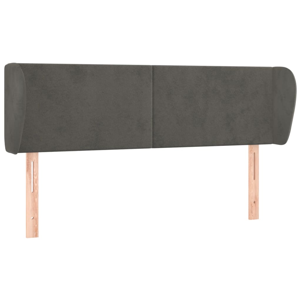 Tête de lit avec oreilles Gris foncé 147x23x78/88 cm Velours - XIOS