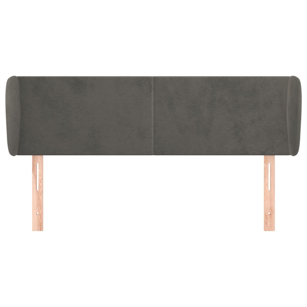 Tête de lit avec oreilles Gris foncé 147x23x78/88 cm Velours - XIOS
