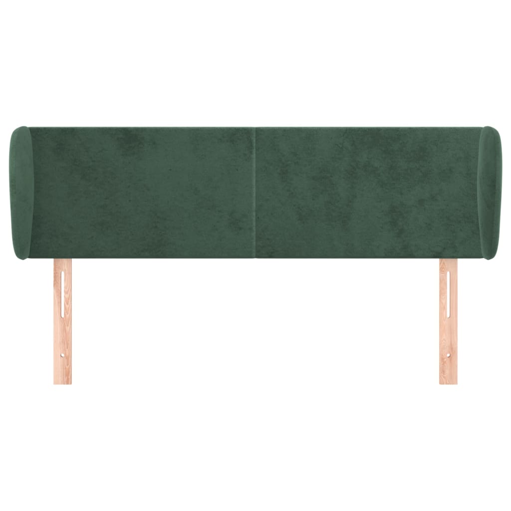 Tête de lit avec oreilles Vert foncé 147x23x78/88 cm Velours - XIOS