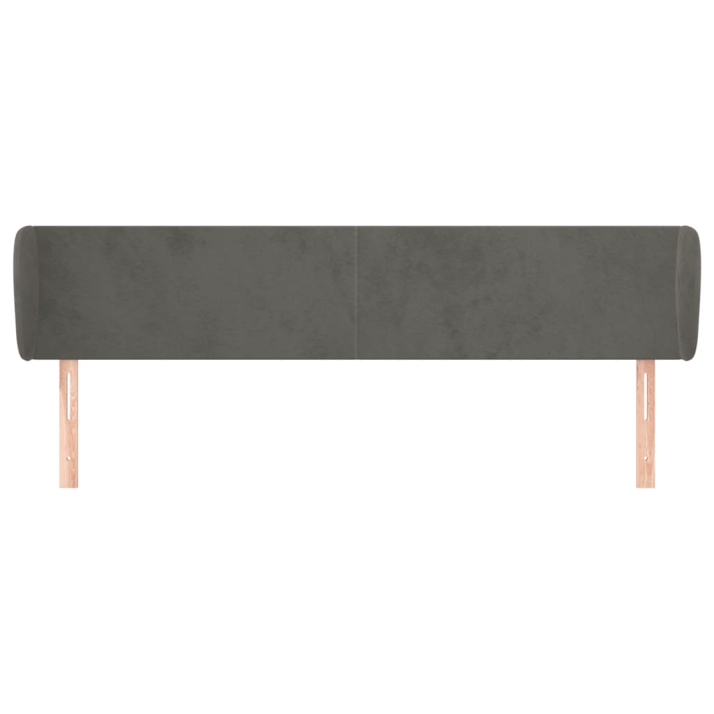 Tête de lit avec oreilles Gris foncé 163x23x78/88 cm Velours - XIOS