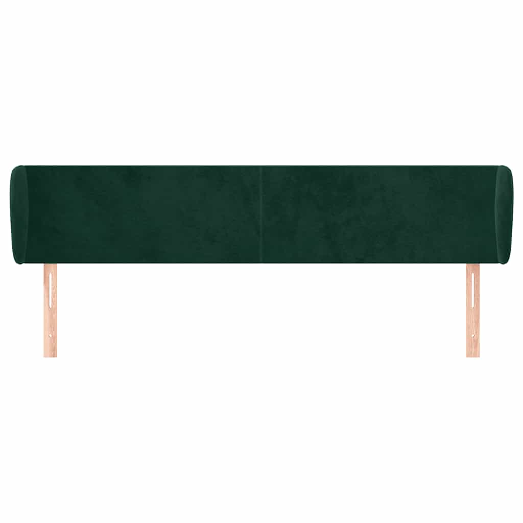 Tête de lit avec oreilles Vert foncé 163x23x78/88 cm Velours - XIOS