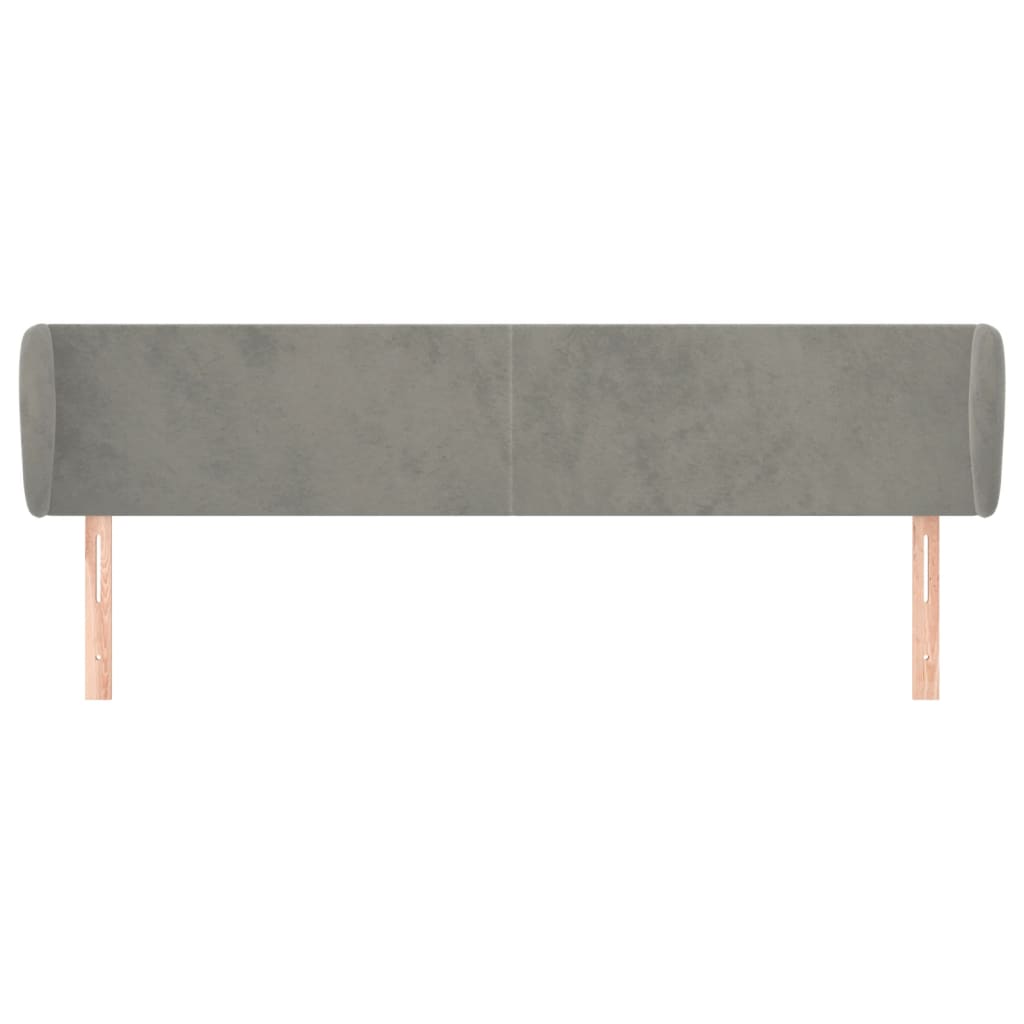 Tête de lit avec oreilles Gris clair 183x23x78/88 cm Velours - XIOS