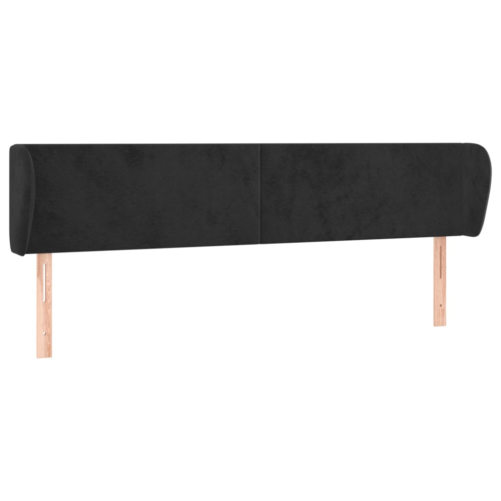 Tête de lit avec oreilles Noir 203x23x78/88 cm Velours - XIOS