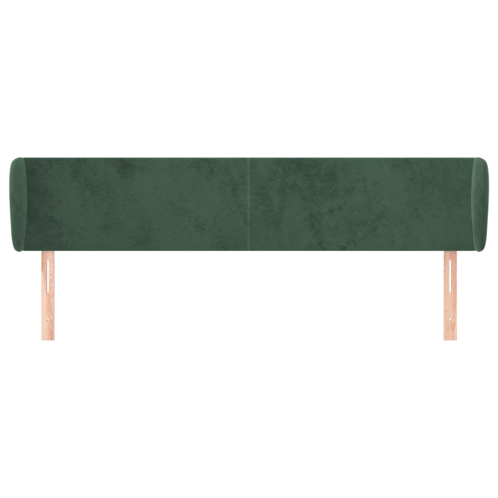 Tête de lit avec oreilles Vert foncé 203x23x78/88 cm Velours - XIOS