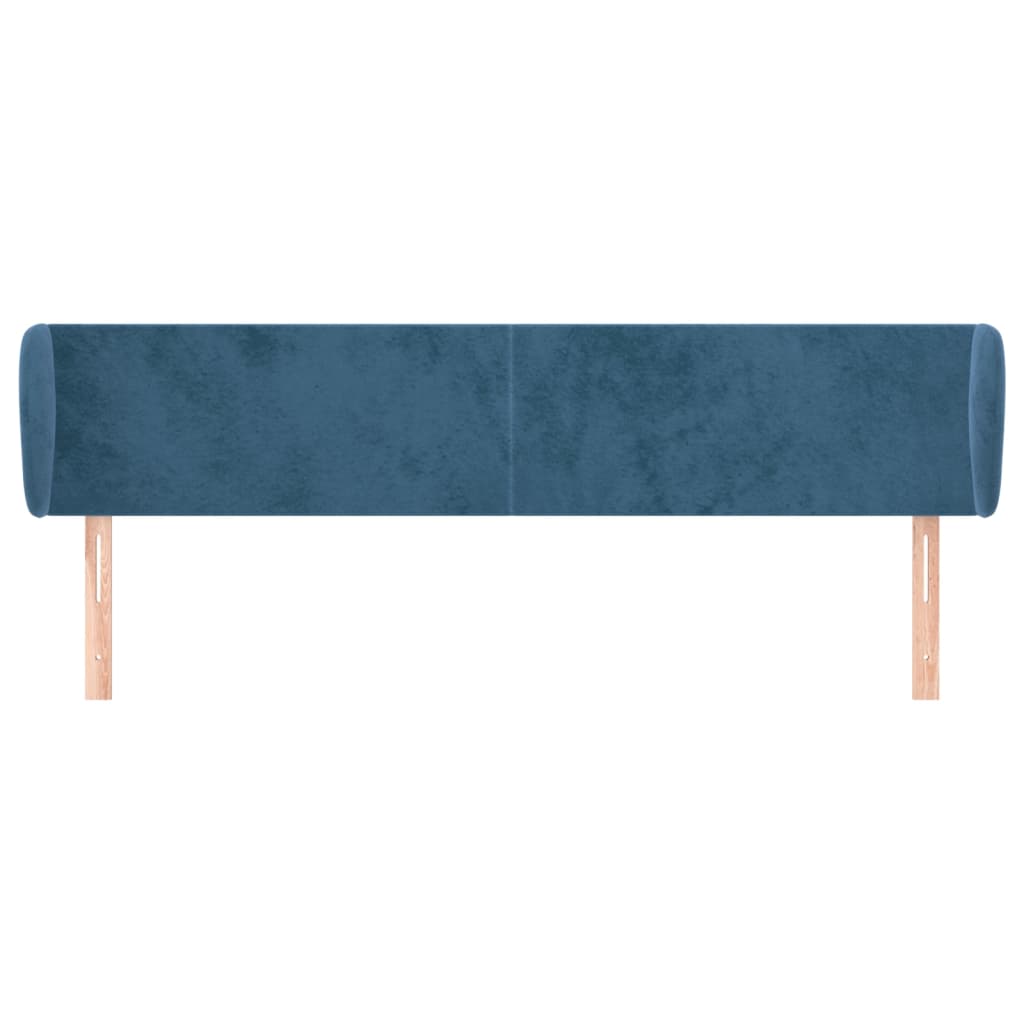 Tête de lit avec oreilles Bleu foncé 203x23x78/88 cm Velours - XIOS
