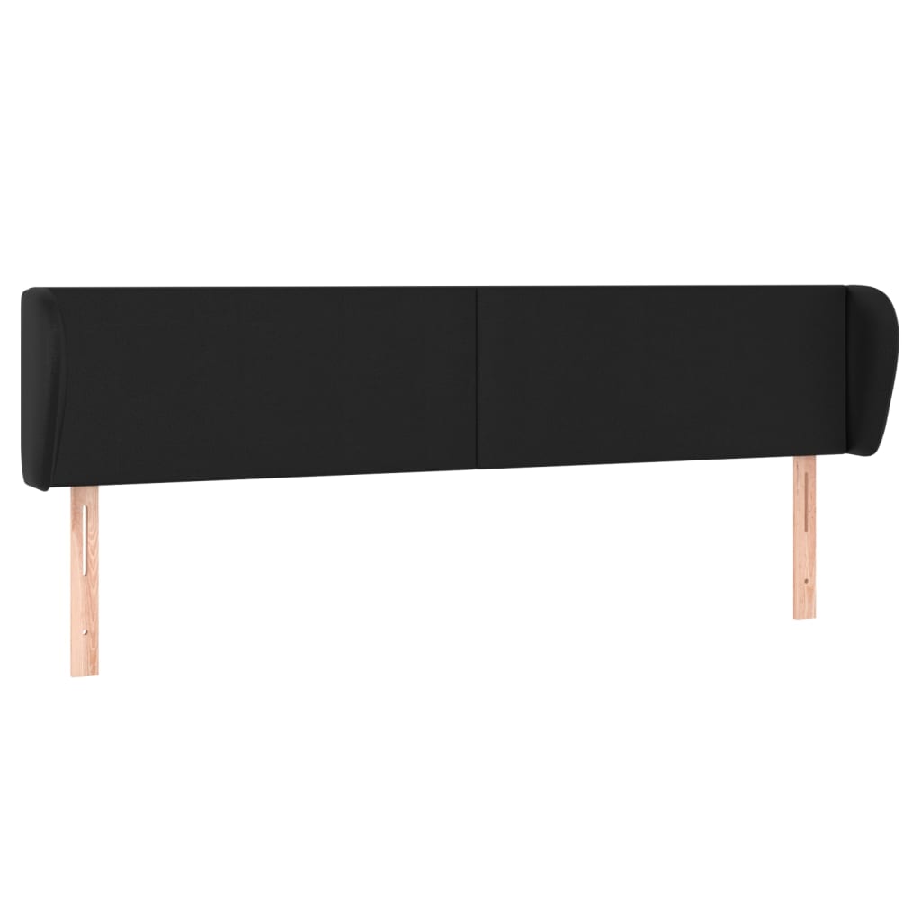 Tête de lit avec oreilles Noir 183x23x78/88 cm Similicuir Têtes et pieds de lit vidaXL