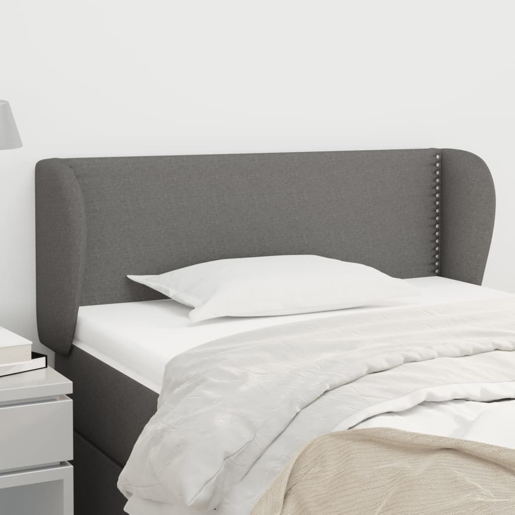Tête de lit avec oreilles Gris foncé 103x23x78/88 cm Tissu - XIOS